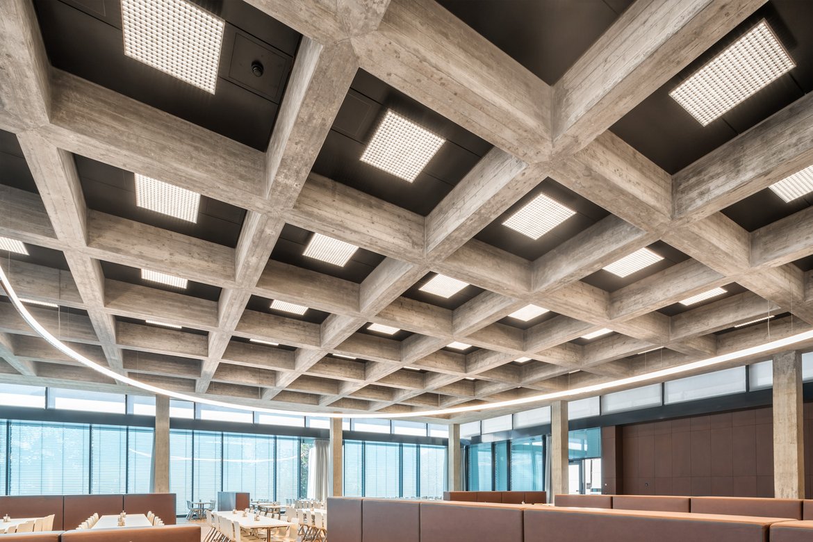 Roche Bau 67, Basel - Special solution chilled metal ceiling system for Roche Bau 67, Basel